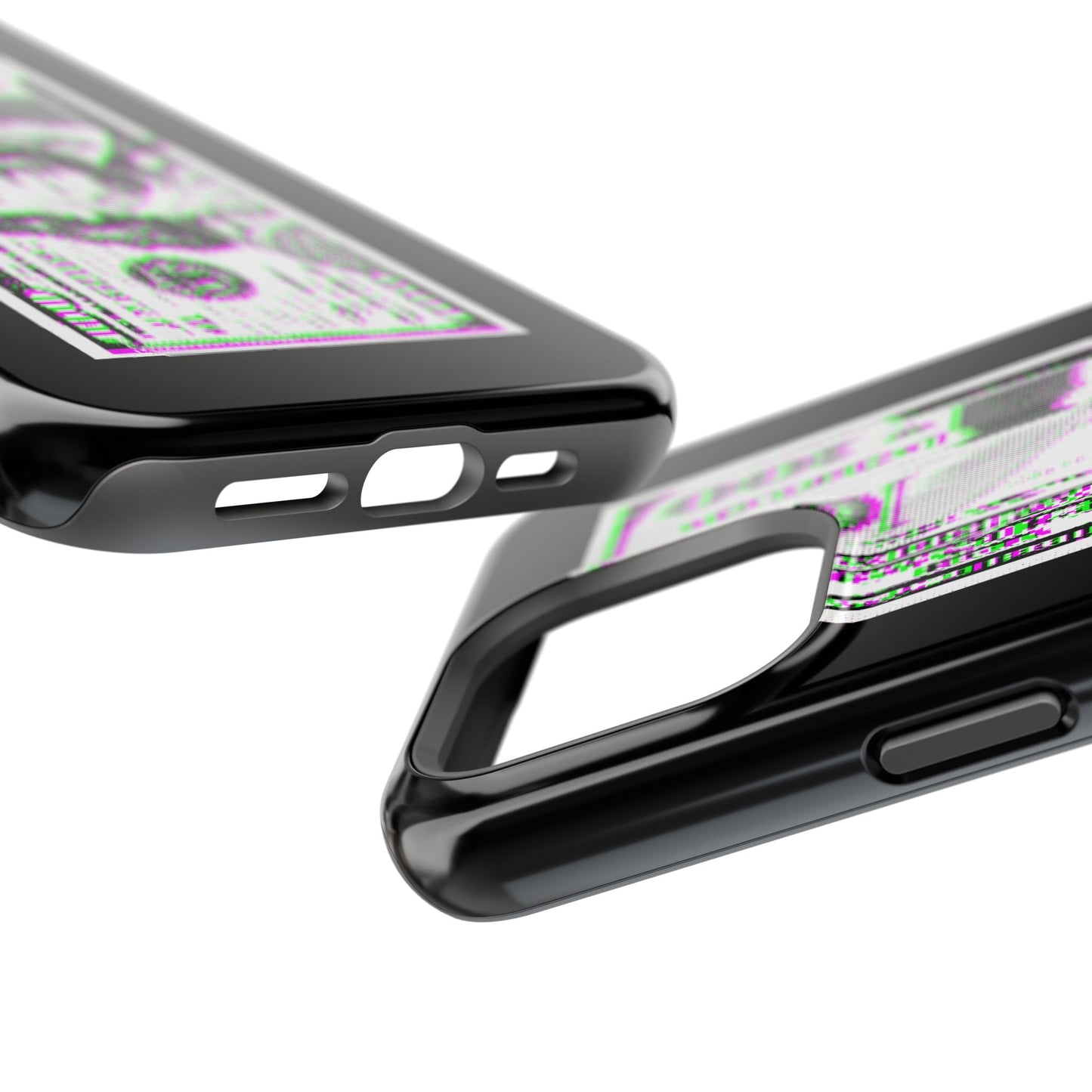 100 Dollars Bill - Green/Magenta Glitch - Magnetic Phone Case