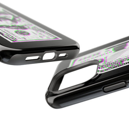 100 Dollars Bill - Green/Magenta Glitch - Magnetic Phone Case