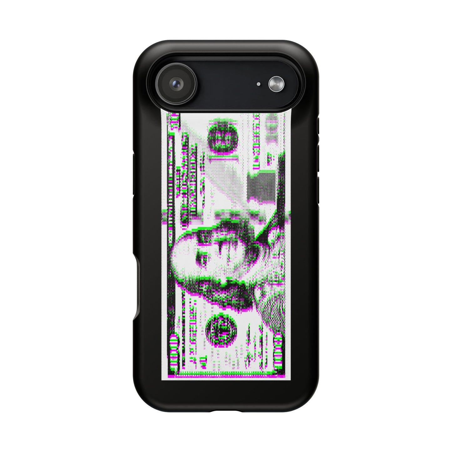 100 Dollars Bill - Green/Magenta Glitch - Magnetic Phone Case