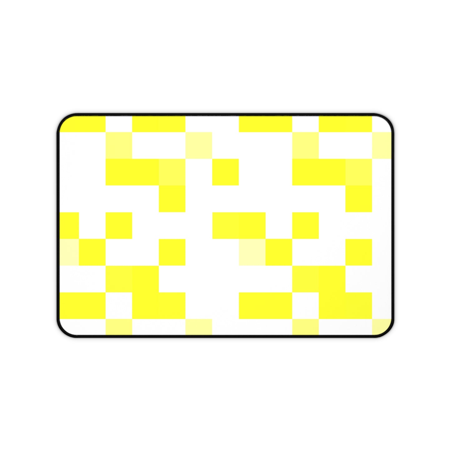 Yellow Pixel Grid - Desk Mat