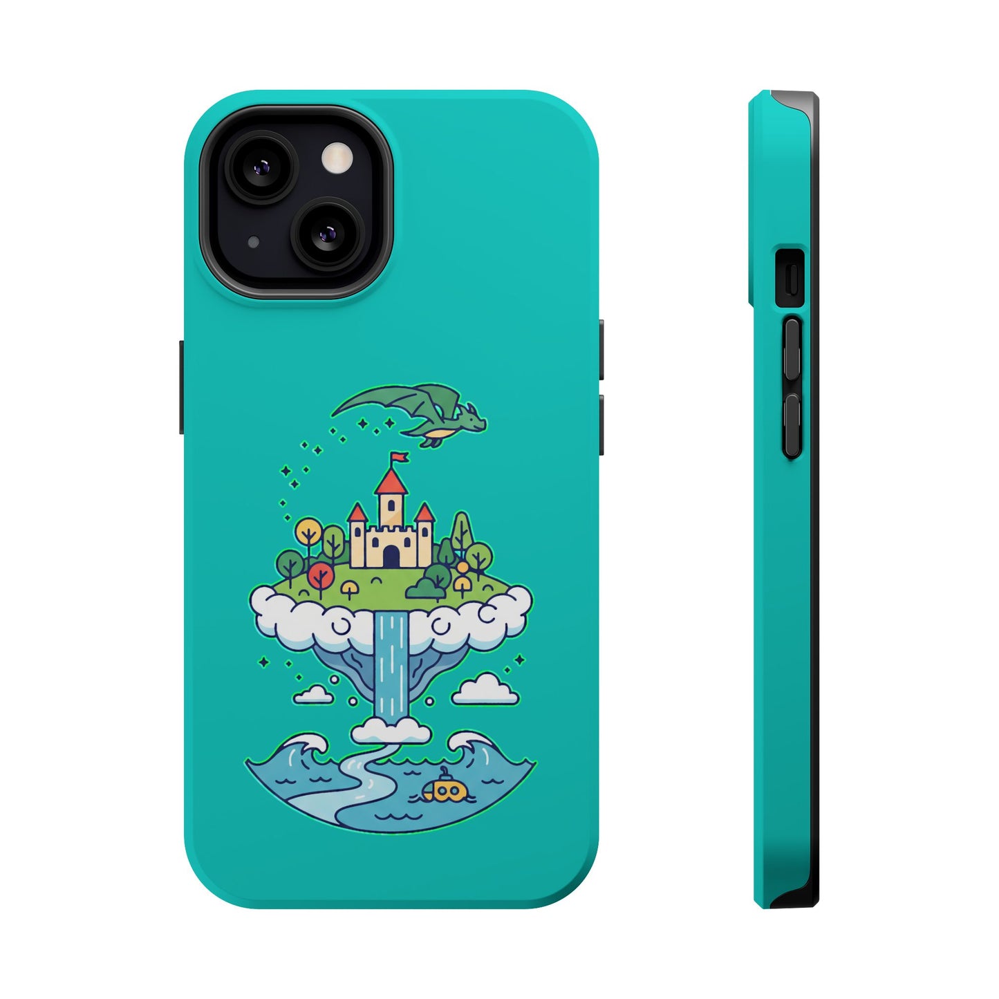 Floating Castle Dragon - Magical Fantasy Island - Magnetic Phone Case