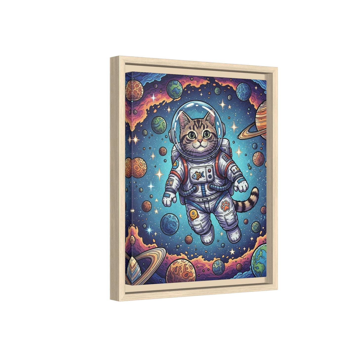 Astronaut Cat - Framed Canvas
