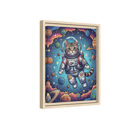 Astronaut Cat - Framed Canvas