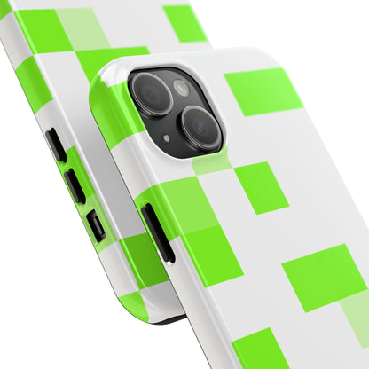 Lime Green Pixel Grid - Phone Case