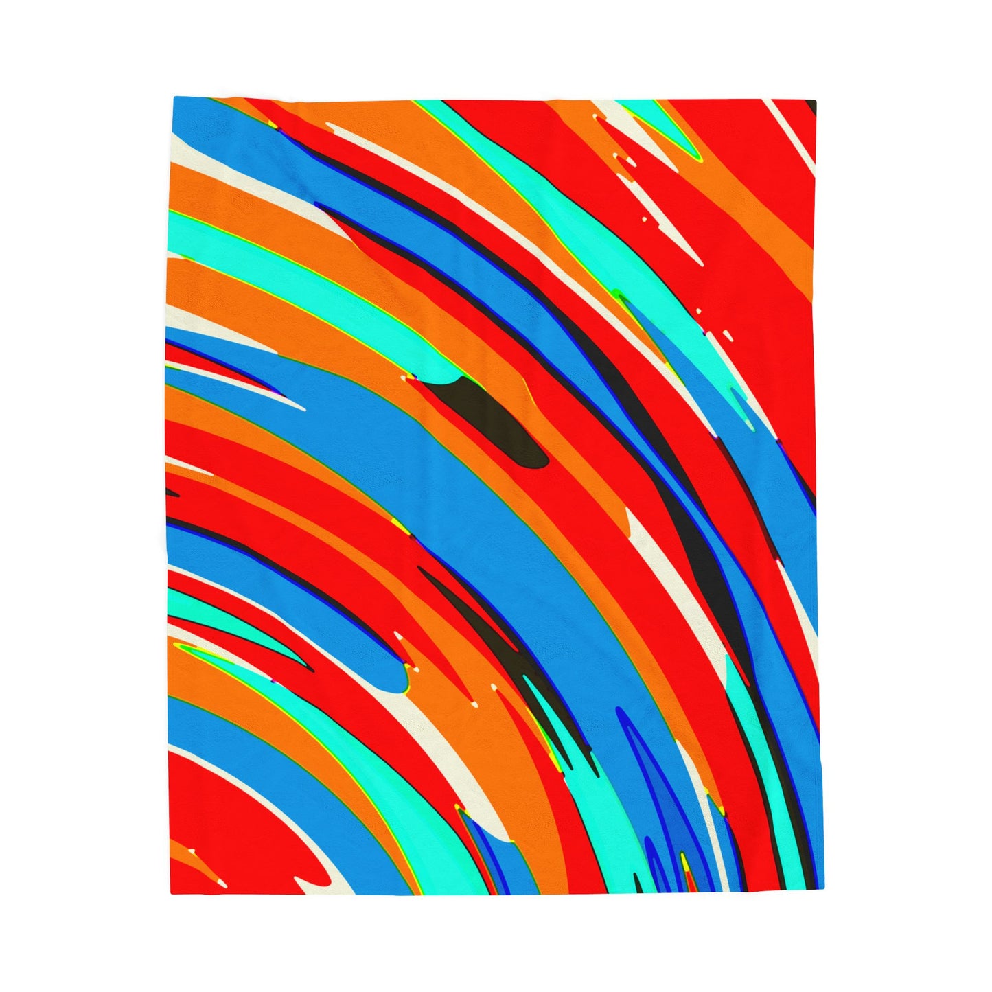 Abstract Rainbow Swirl Arc - Plush Blanket