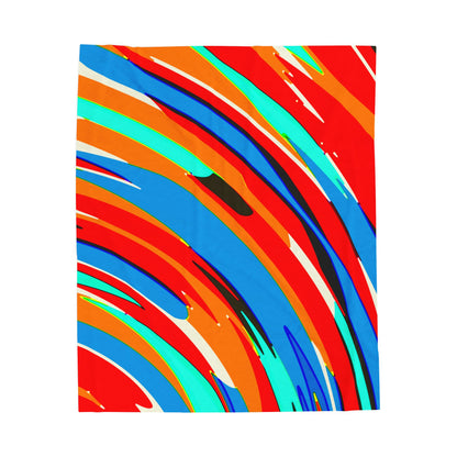Abstract Rainbow Swirl Arc - Plush Blanket