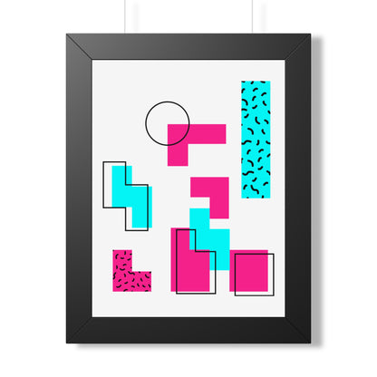 Retro Geometric Vibes - Framed Poster