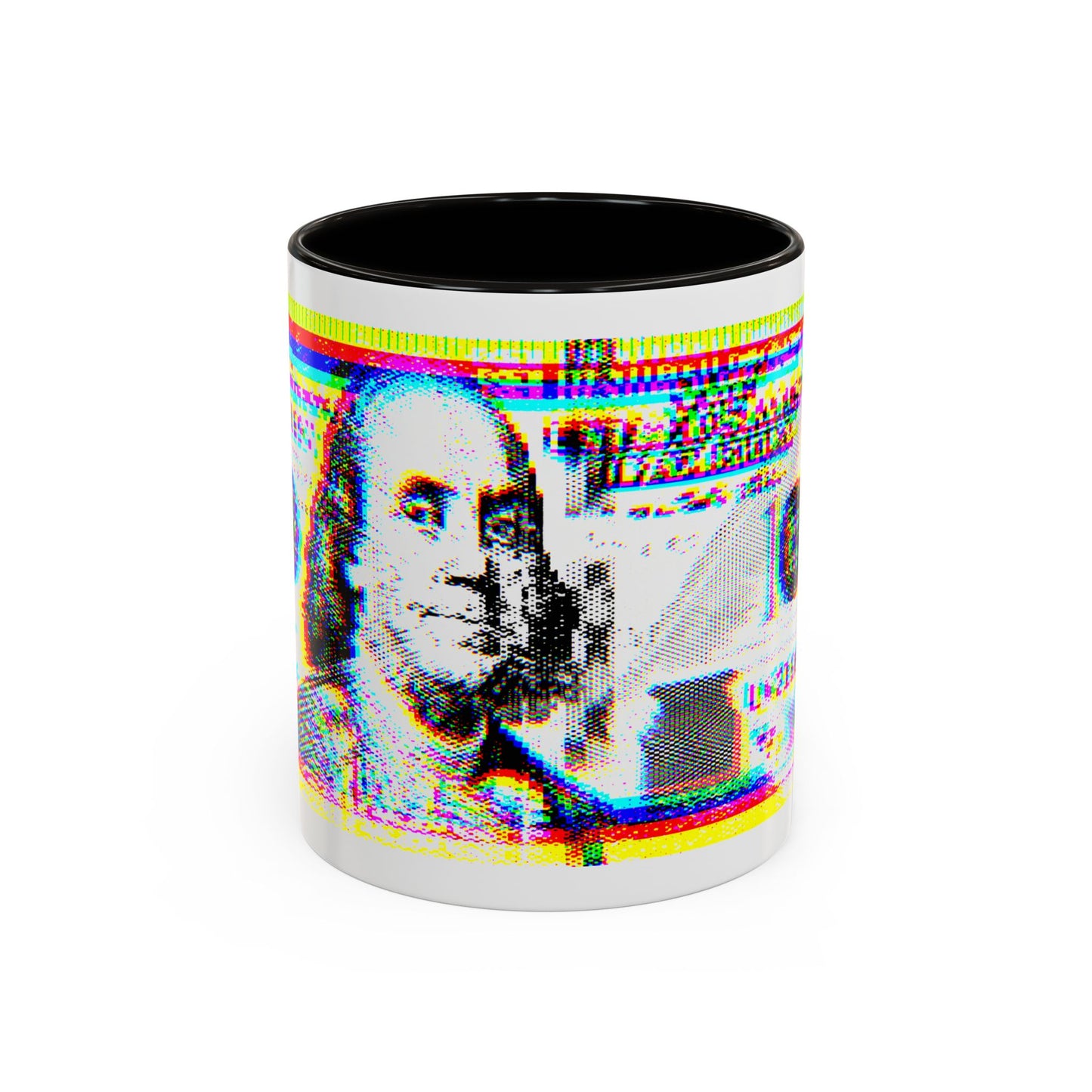 100 Dollars Bill - Neon Color Explosion - Color Accent Mug