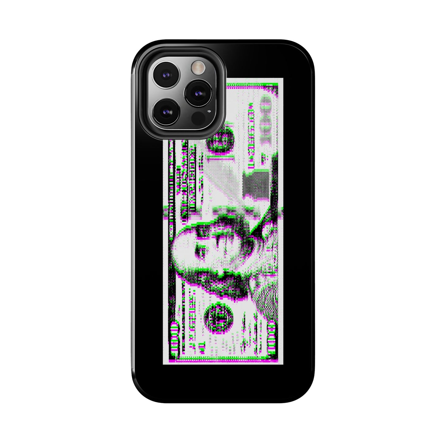 100 Dollars Bill - Green/Magenta Glitch - Phone Case