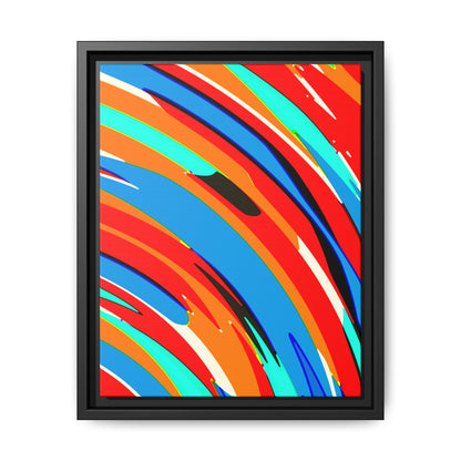 Abstract Rainbow Swirl Arc - Framed Canvas