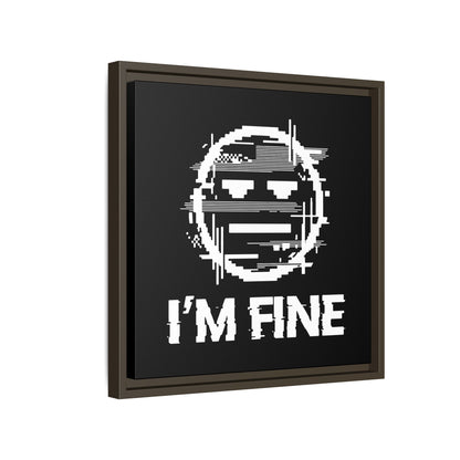 I’m Fine Glitched Smiley - Framed Canvas