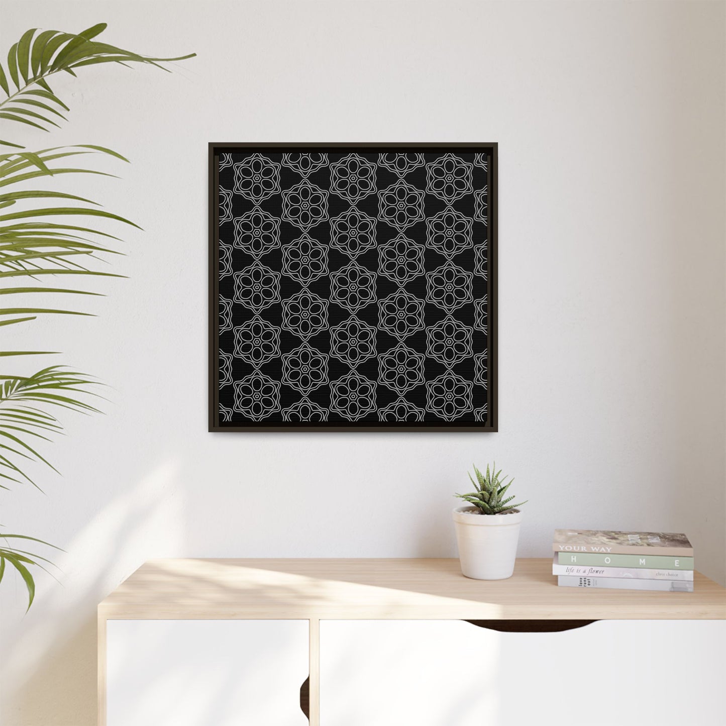 Geometric Sacred Flower - Framed Canvas