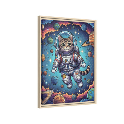 Astronaut Cat - Framed Canvas