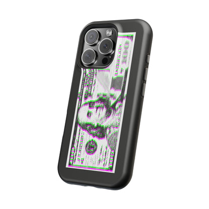 100 Dollars Bill - Green/Magenta Glitch - Magnetic Phone Case