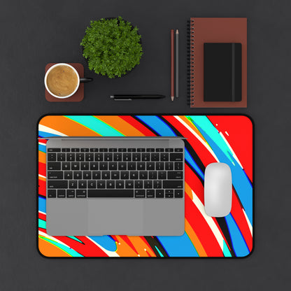Abstract Rainbow Swirl Arc - Desk Mat