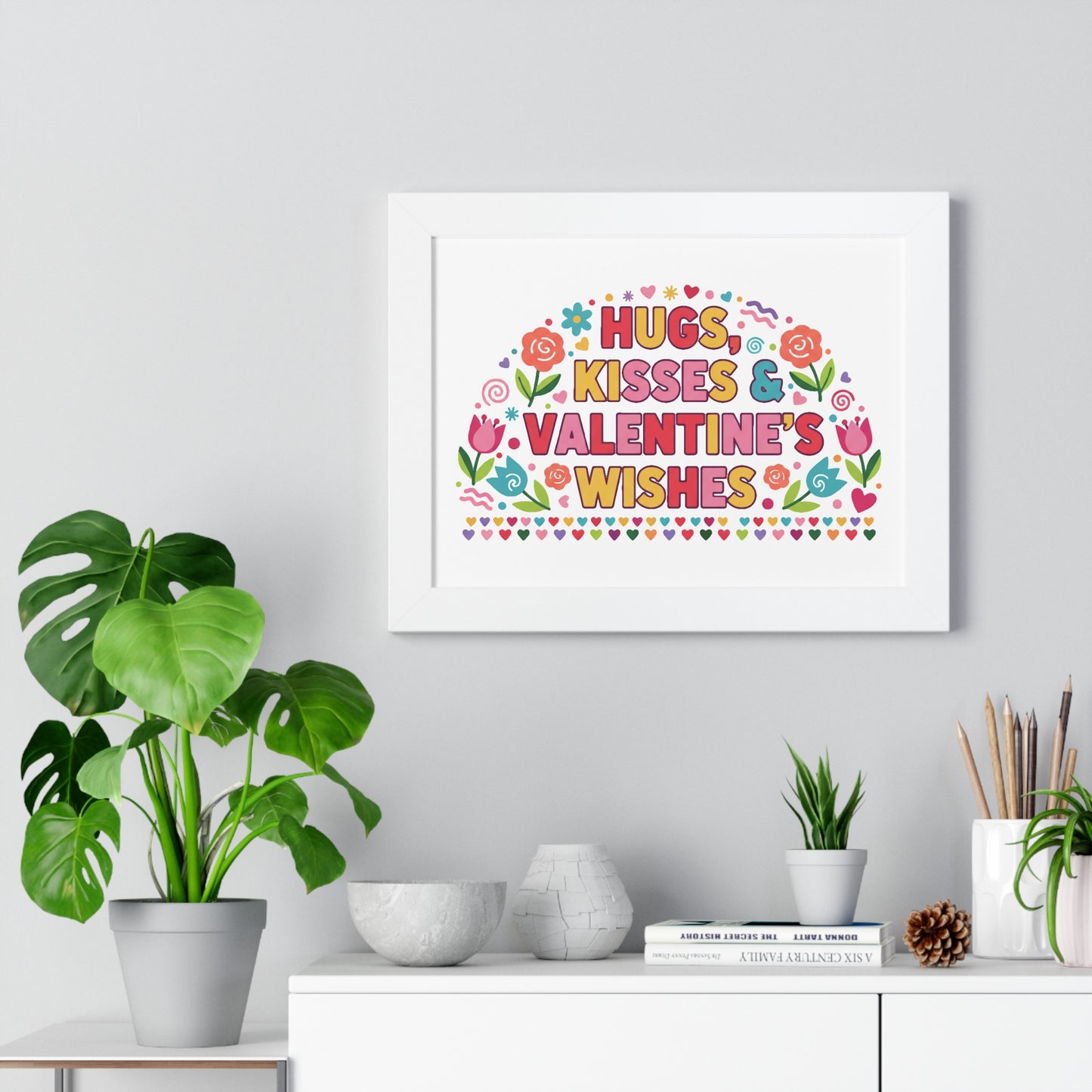Hugs, Kisses & Valentine's Wishes - Framed Poster