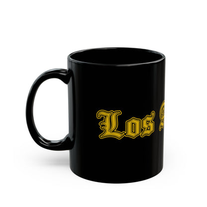 Los Angeles Black Mug - Bold Design, Coffee Lover Gift, Tea Cup, Birthday Present, Urban Home Decor - Golden Edition