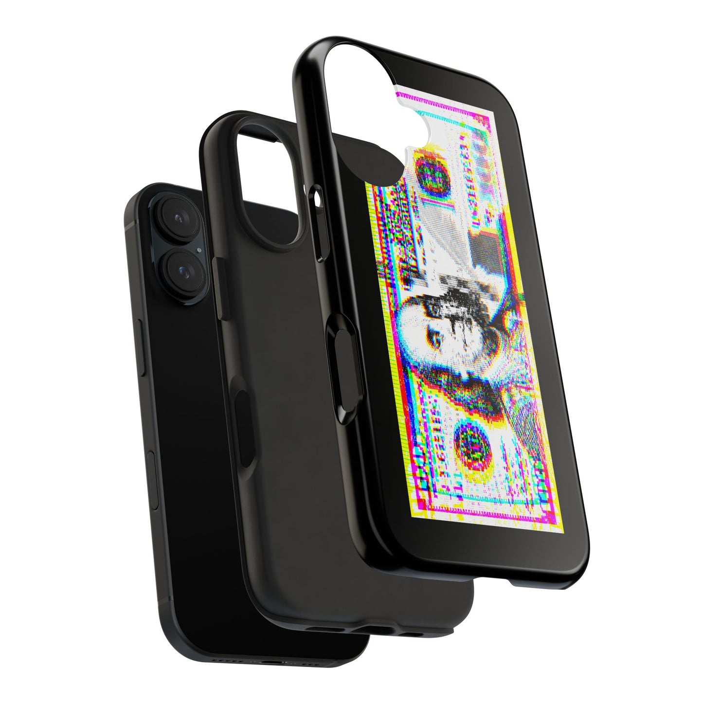 100 Dollars Bill - Neon Color Explosion - Phone Case