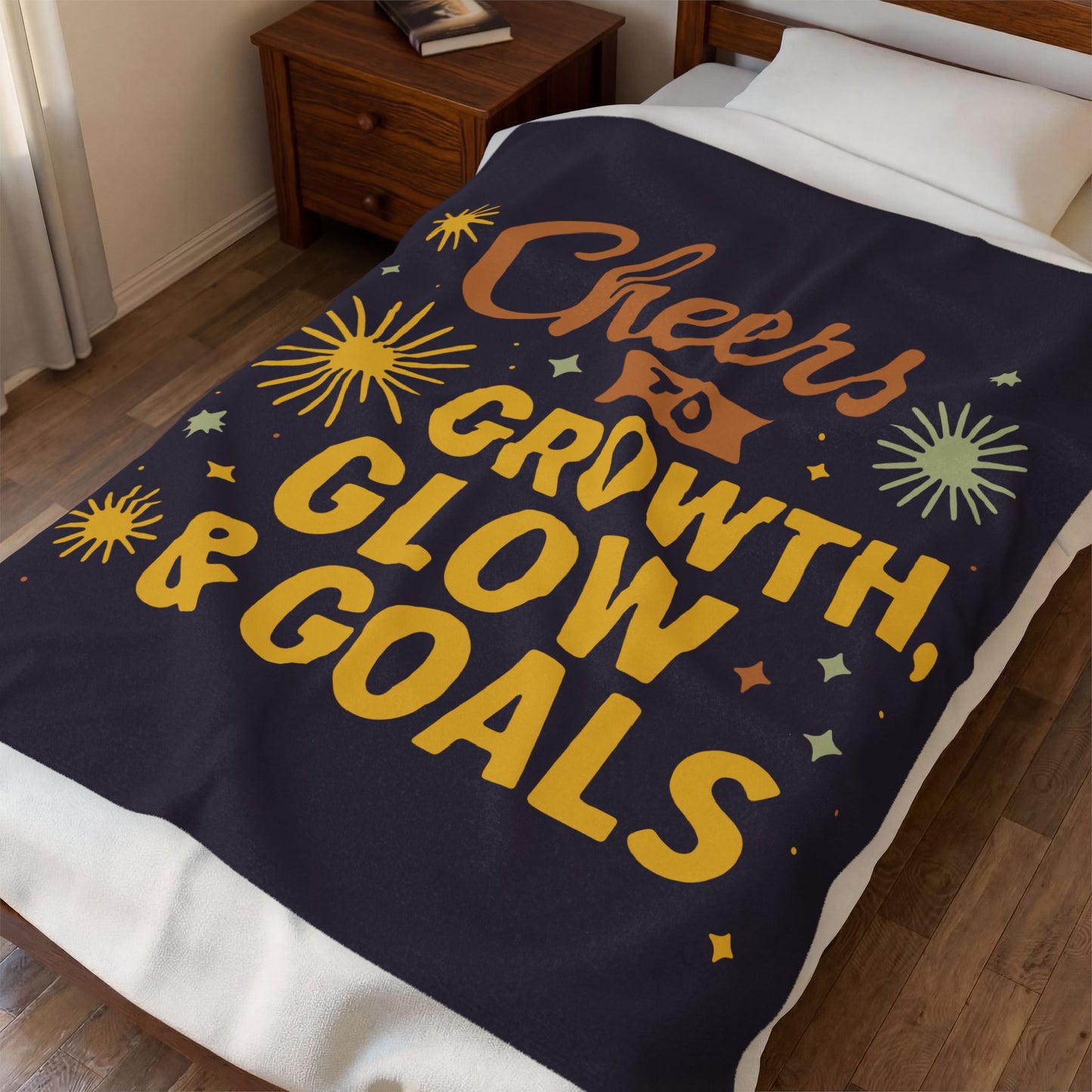 Cheers to Growth, Glow & Goals - Plush Blanket
