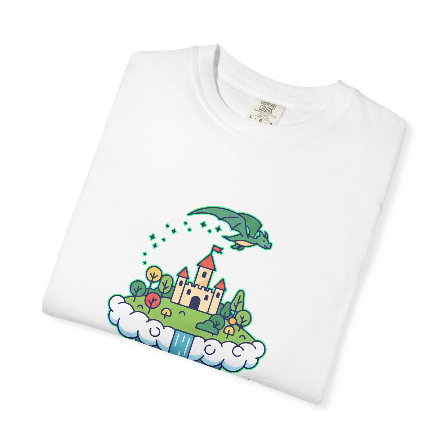Floating Castle Dragon - Magical Fantasy Island - T-Shirt