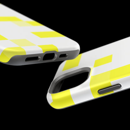 Yellow Pixel Grid -  Magnetic Phone Case