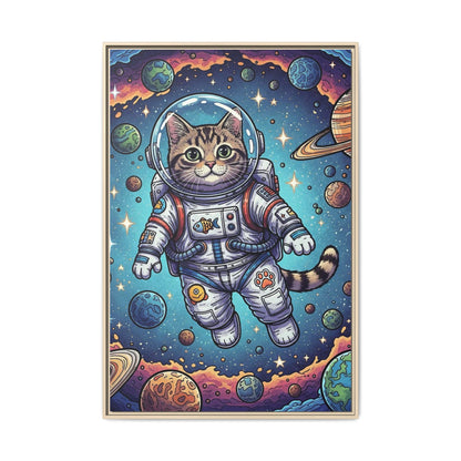 Astronaut Cat - Framed Canvas