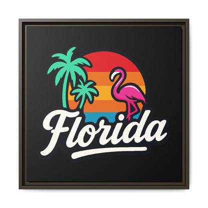 Florida Sunset Palm - Framed Canvas