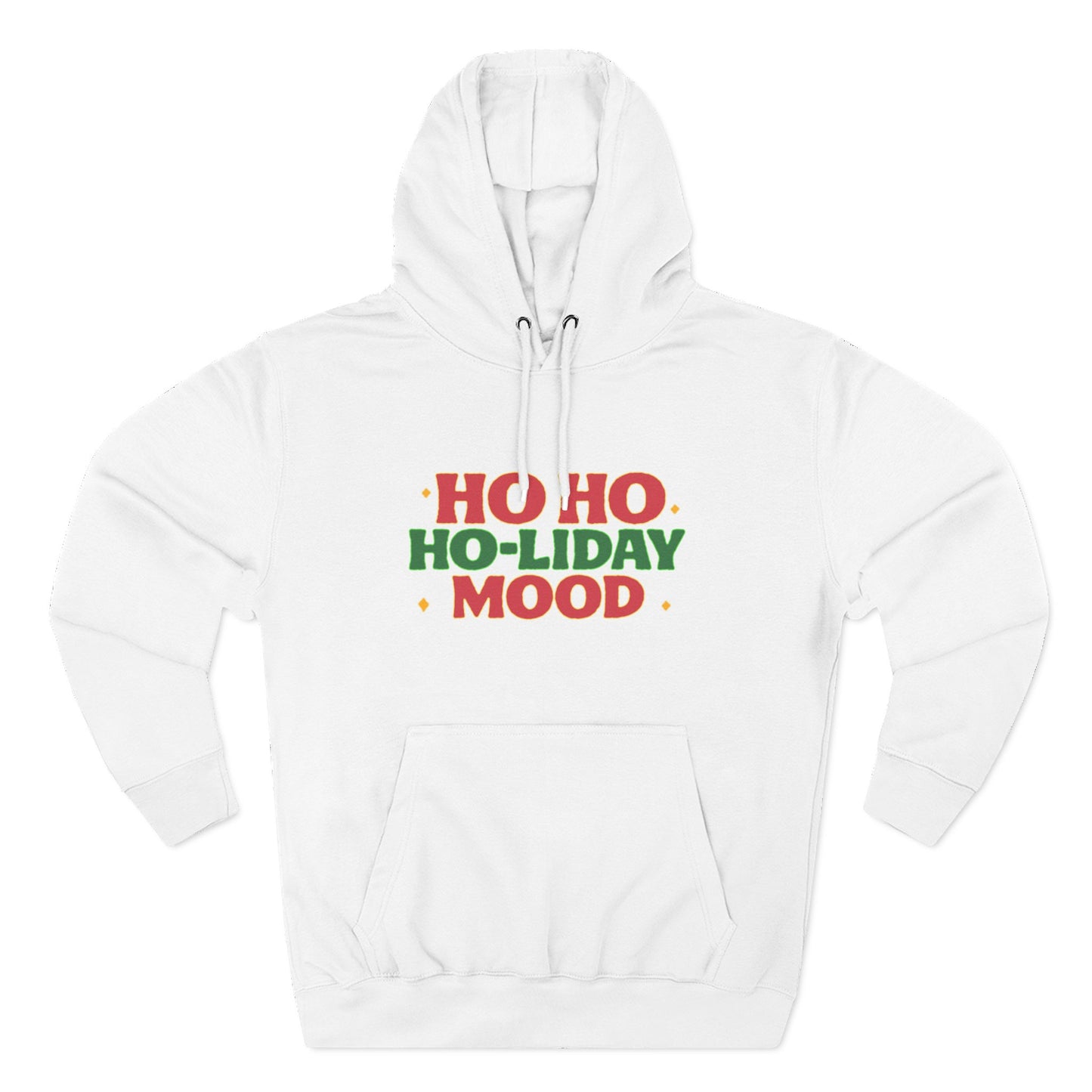 Festive Fleece Hoodie, Ho Ho Ho-liday Mood, Eye-catching Design for Holidays