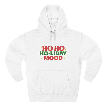 Festive Fleece Hoodie, Ho Ho Ho-liday Mood, Eye-catching Design for Holidays