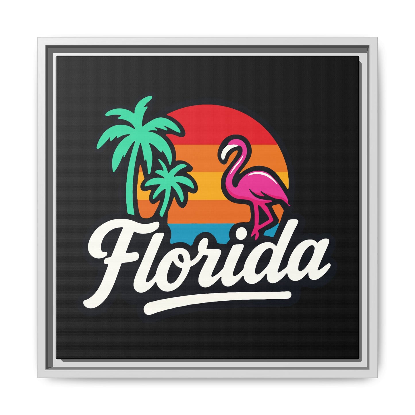 Florida Sunset Palm - Framed Canvas