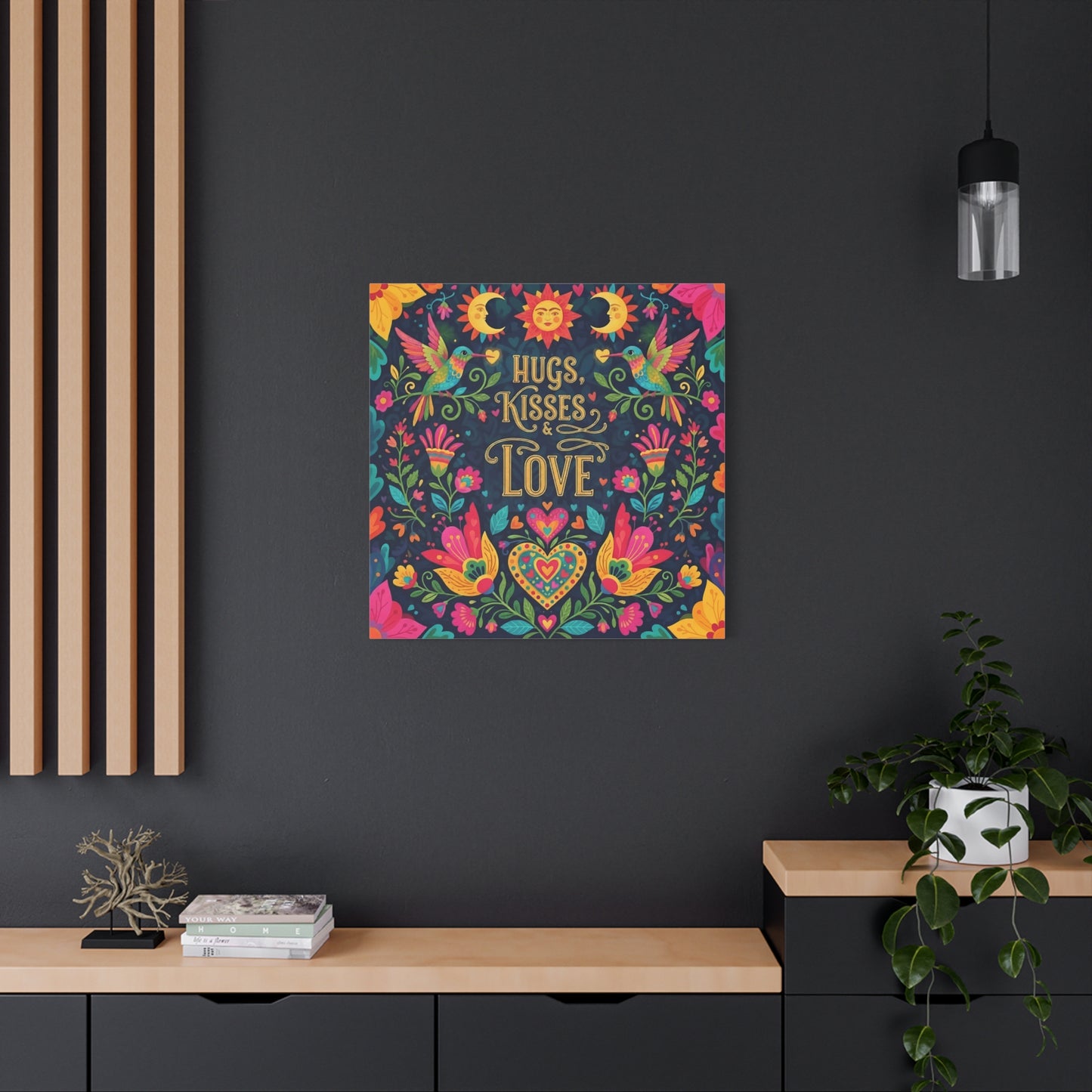 Hugs, Kisses & Love - Stretched Canvas