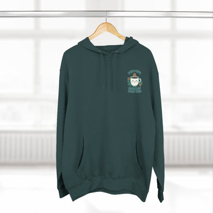 Brew-tiful Mornings Start Here, Cozy Three-Panel Fleece Hoodie, Perfect for Fall, Casual Outfit, Gift for Her, Layering Essential, Relaxed Style