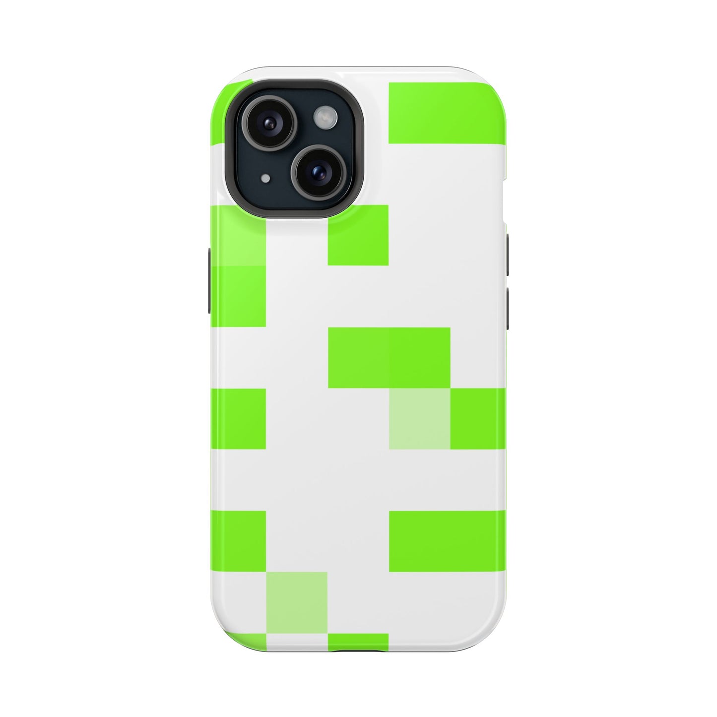 Lime Green Pixel Grid - Magnetic Phone Case