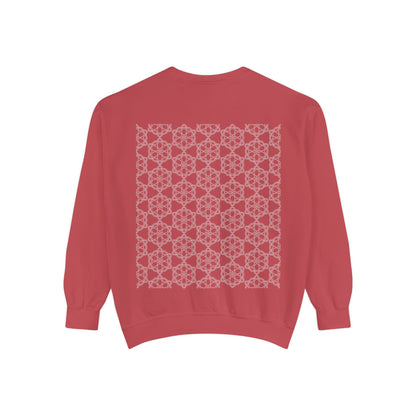 Garment-Dyed Sweatshirt with Elegant Floral Design, Cozy Unisex Sweater, Fashionable Casual Wear, Gift for Her, Perfect for Spring Style