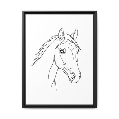 Horse Portrait Sketch - Framed Canvas