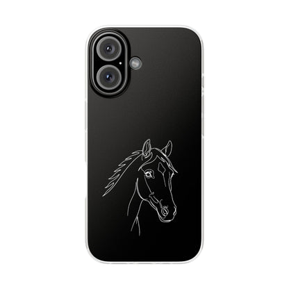 Horse Portrait Sketch - Flexi Phone Case