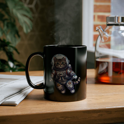 Astronaut Cat - Black Mug