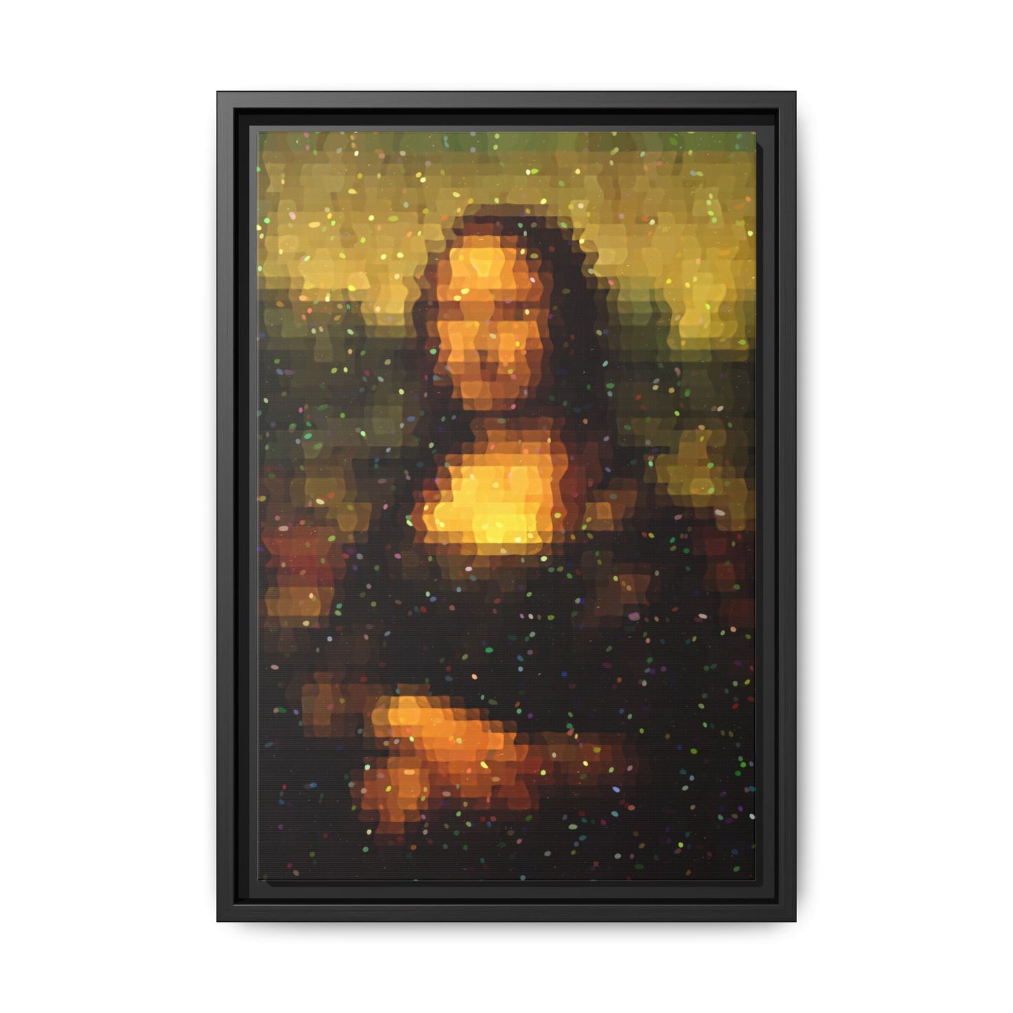 Pixel Muse — Silent Smile - Framed Canvas