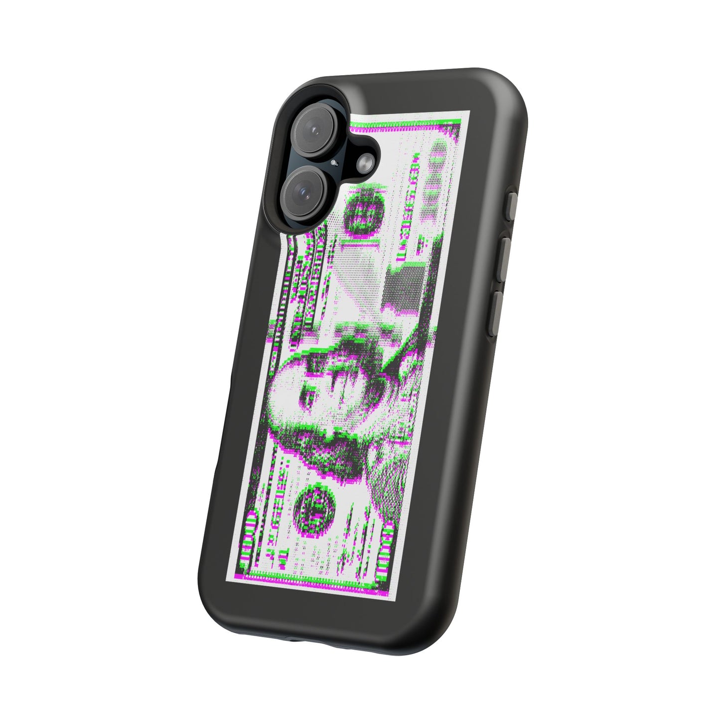 100 Dollars Bill - Green/Magenta Glitch - Magnetic Phone Case