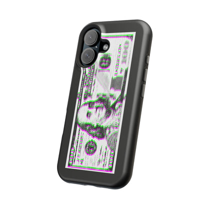 100 Dollars Bill - Green/Magenta Glitch - Magnetic Phone Case
