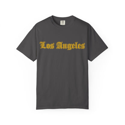 Los Angeles Garment-Dyed T-shirt - Vintage Style Tee, California Souvenir, Unisex Apparel, Trendy Gift for Friends, Relaxed Fit - Golden Edition