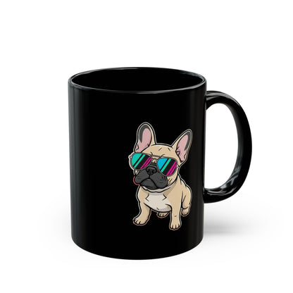 French Bulldog with Sunglasses - Black Mug