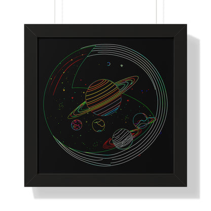 Cosmic Planetary Framed Vertical Poster, Space Art Decor, Astronomy Gift, Home Wall Art, Celestial Decoration, Galaxy Print