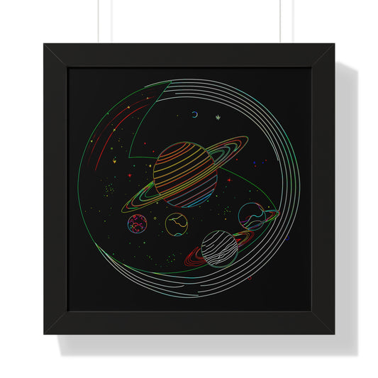Cosmic Planetary Framed Vertical Poster, Space Art Decor, Astronomy Gift, Home Wall Art, Celestial Decoration, Galaxy Print