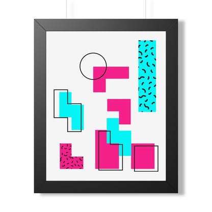 Retro Geometric Vibes - Framed Poster