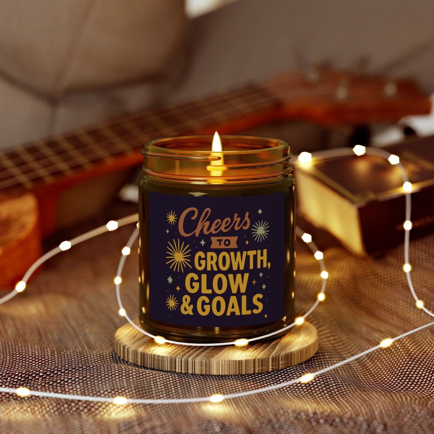 Inspirational Scented Candle, Cheers to Growth, Glow & Goals, Motivational Gift, Home Decor, New Year Vibes Candle, Relaxation