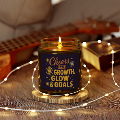Inspirational Scented Candle, Cheers to Growth, Glow & Goals, Motivational Gift, Home Decor, New Year Vibes Candle, Relaxation