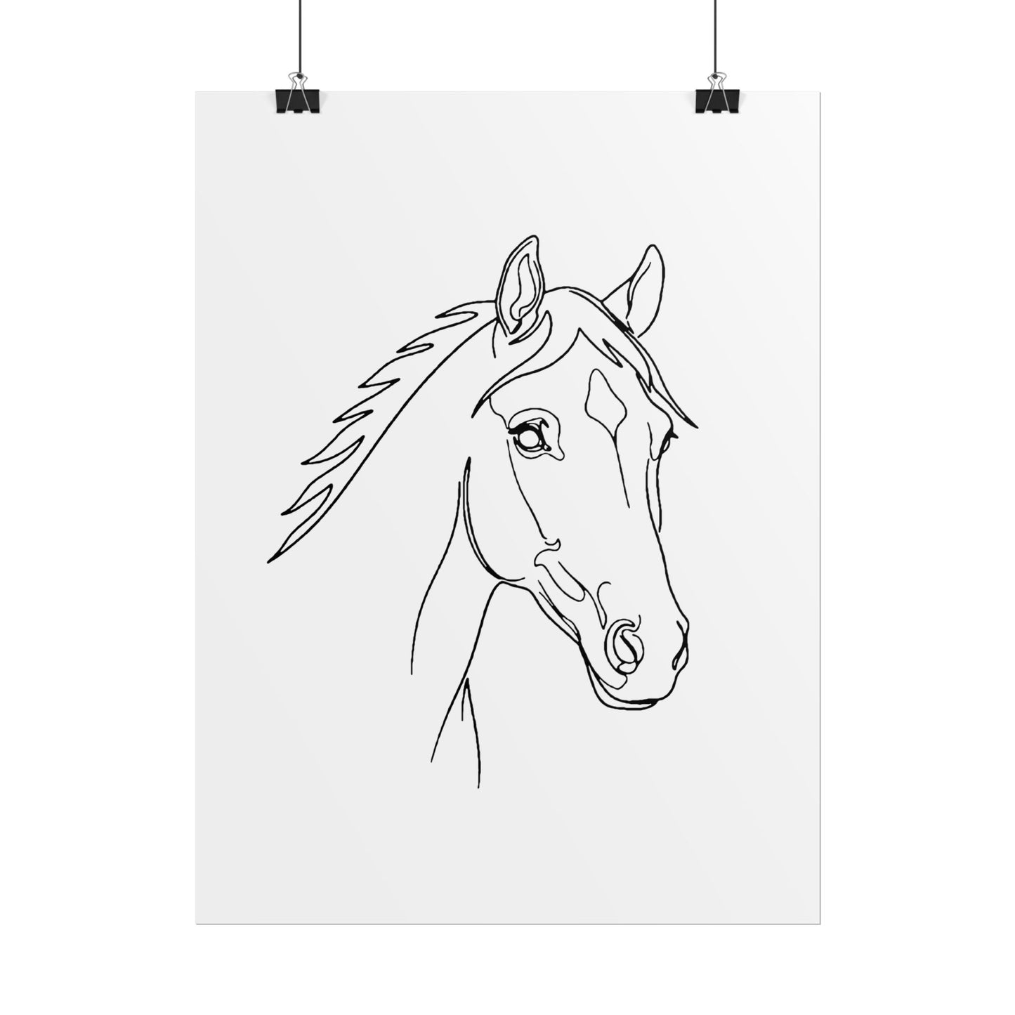 Horse Portrait Sketch - Rolled Poster