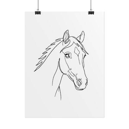 Horse Portrait Sketch - Rolled Poster