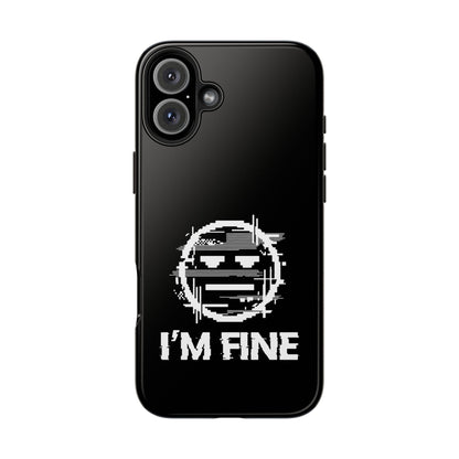 I’m Fine Glitched Smiley - Phone Case